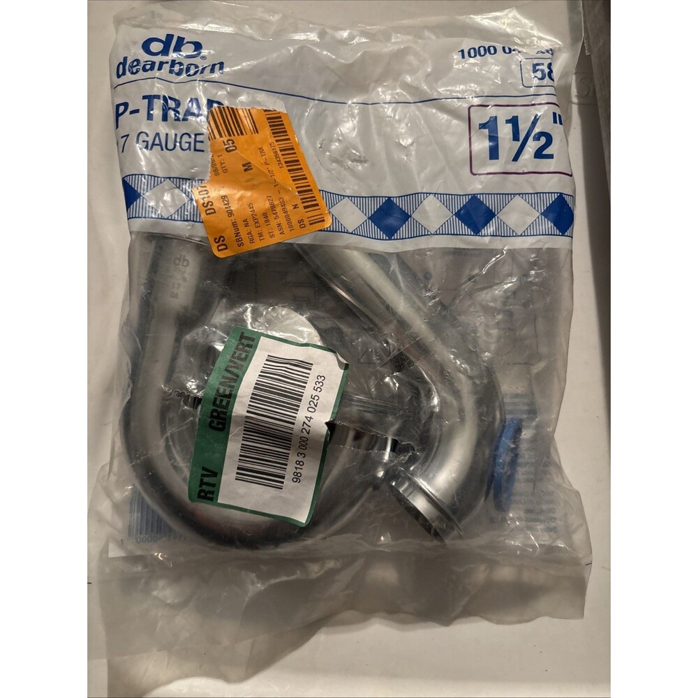 Dearborn Solvent Cemented Trap P-trap with Cleanout Brass Chrome 1-1/2" x 1-1/2"